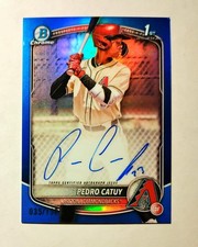 Pedro Catuy 2025 1st Bowman Chrome AUTO BLUE REFRACTOR 035/150 Diamondbacks z31
