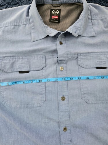Wrangler ATG Herren XL All Terrain Gear Button Up Langarm blau Hemd - SCHÖN!! - Bild 2 von 16