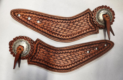 Handmade Custom Spur Straps With Sterling Conchos