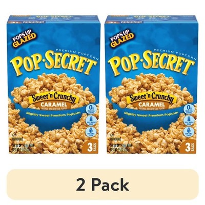 Sweet and Crunchy Caramel Microwave Popcorn 2.64oz Bags 2 Pack 3 Count