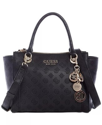 Guess Ilenia Society Satchel Handbag Black