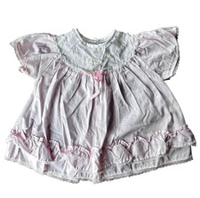 Vintage Baby Girls Alexis Pink Frilly Smocked Dress