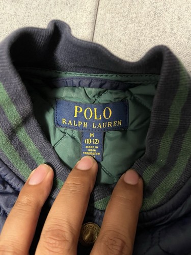 Ralph Lauren Polo gesteppte marineblaue Jacke mit Druckknopf und Metallknöpfen Jugend Medium 10-12 - Bild 4 von 7