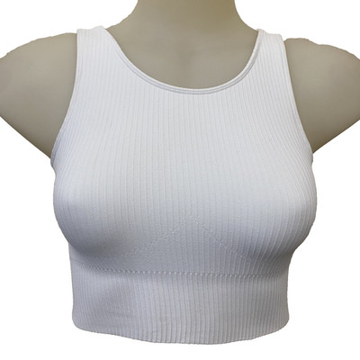 Aim'n Women's White Crop Top Ribbed Size XS ( NEW )