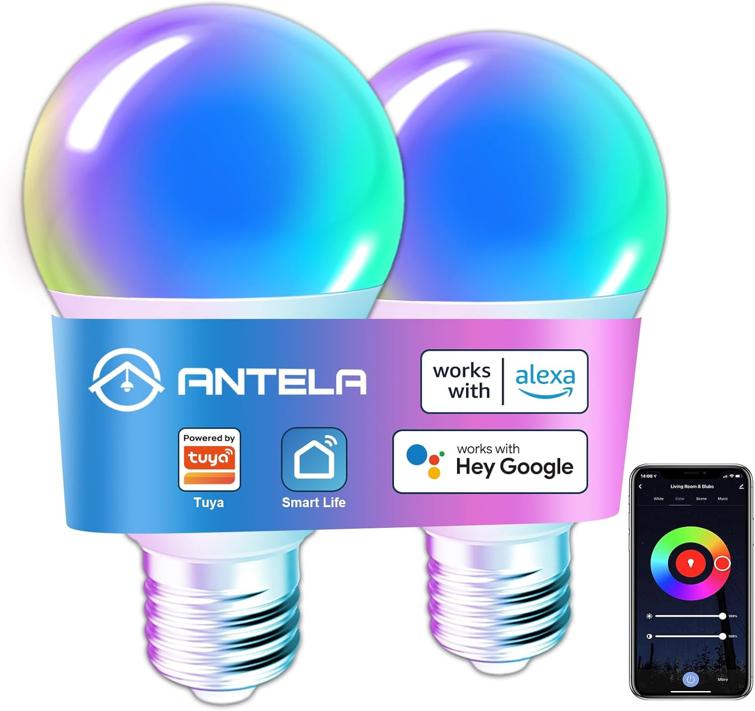 Lampadina Smart E27 WiFi Alexa 7W 806LM RGB - Domotica Low Cost