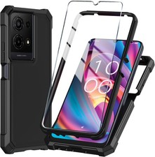 For TCL K32/K33 5G 2025 Phone Case with Tempered Glass Screen Protector,Slim Sof