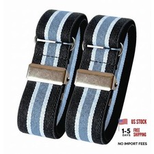 Classic Sleeve Garters for Men Women, Elastic Armband 1 inch Black White Gray