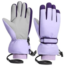  Ski Gloves Women, Touchscreen Snow Gloves for Women, Anti-Slip Medium Purple