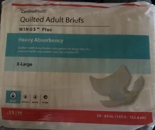2-Cardinal Health Wings Unisex Adult Incontinence Brief, Disposable,lot2