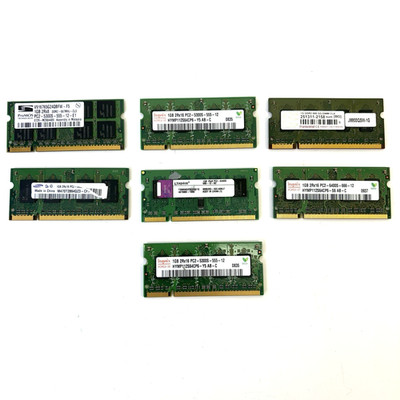Lot of 7  Laptop RAM Memory Modules 1GB DDR2 Mixed Brands Untested SODIMM