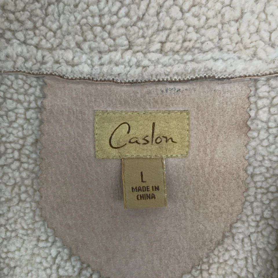 Кожаное пальто шерпа отделка женщин большой бежевый рокабилли Western Mob жена - Изображение 2 из 4