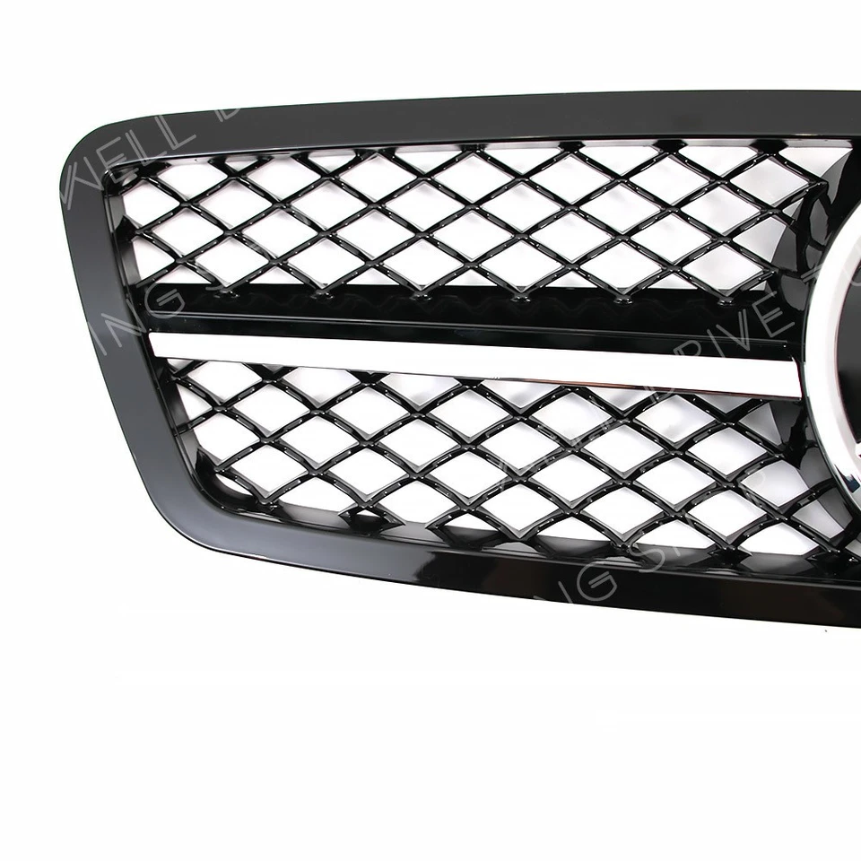 Chrome Bumper Grille W/Star For Mercedes Benz W203 01-07 C240 C280 C320 C350 C32 - Imagem 4 de 4