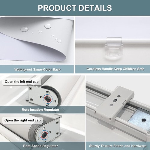 Stylish Cordless UV Protection Shades - 36" W x 72" H, Ideal for any Window - Picture 9 of 9