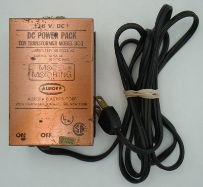 AURORA TJET 18 VOLT MODEL DC-1 COPPER POWER PACK TRANSFORMER ~ TESTED @16.9V