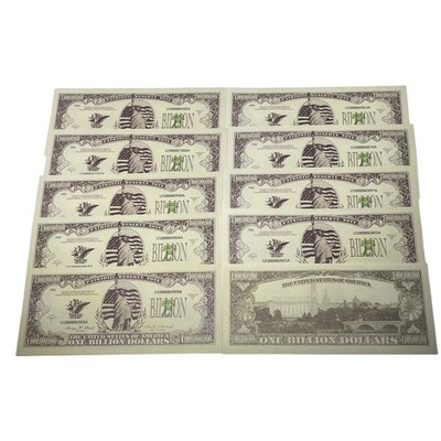 10pcs US One Billion Dollars Statue of Liberty paper banknote craft gift collect