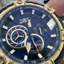 Invicta Bolt Men's Watch-52mm Gold 48867 Black Dial Chronograph Large Size BNS