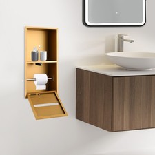 Stainless Steel Toilet Paper Holder with Shelf, Bathroom Niche with Paper Holder