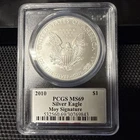 2010 $1 American Silver Eagle PCGS MS69 Edmund C. Moy Signature