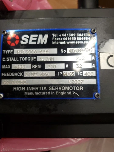 SEM HJ130C8-68S servo Motor. Refurbished