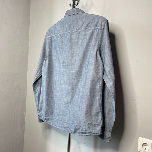 AllSaints Men’s Blue Cotton Button-Up Long Sleeve Shirt – Size L - Picture 5 of 14