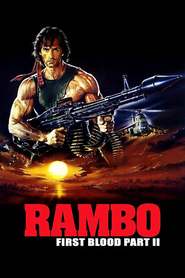 RAMBO II   SILVESTER STALLONE SLY RETRO MOVIE POSTER FREE SHIPPING #1