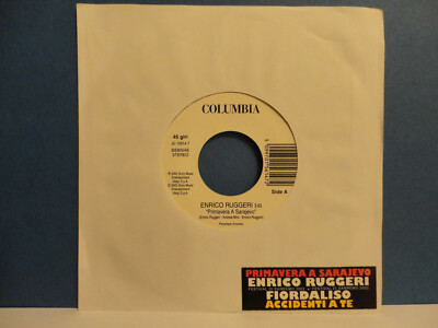 7'' PROMO J.B. + STICKER - ENRICO RUGGERI - ''FRÜHLING IN SARAJEVO'' - FJORDALISO