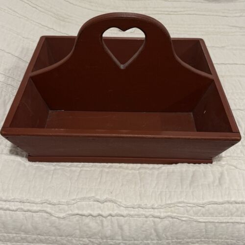 19th Century English Wooden Cutlery Box Farmhouse Cottagecore Handmade 11x15x9