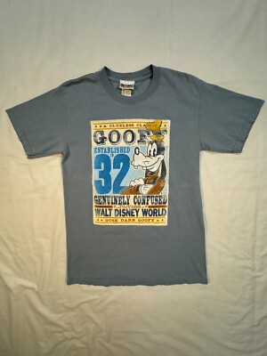 Vintage Disney Shirt Mens S Goofy WDW Blue Cotton Gosh Darn Goof Troop