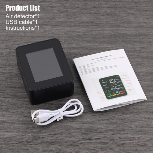 6 IN 1 Air Quality Monitor PM2.5 PM10 HCHO TVOC CO2 Tester Formaldehyde Monitor - Picture 9 of 13