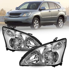 For 2004-2009 Lexus RX330 RX350 Halogen Chrome Headlights 04-09 Sets NOT HID