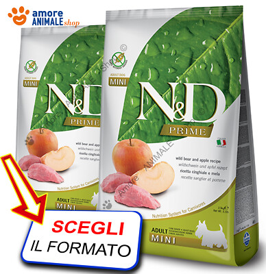Farmina Hund n & D Prime Grain Free Adult Mini   Wildschwein Und Apfel - 800 Gr