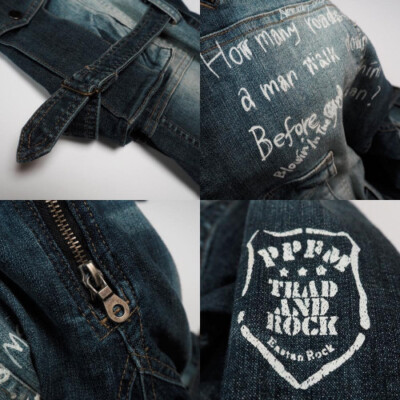 【archive】PPFM 00s gimmick Linen Riders PPFM ARCHIVE Y2K Skull Embroidered Bondage Denim Jumpsuit