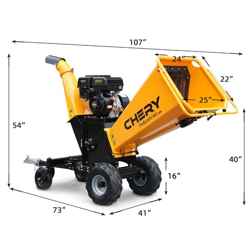 Cheryindustrial 420cc 15hp Engine Gas Powered 6'' Wood Chipper With 4 Wheels - Picture 11 of 17