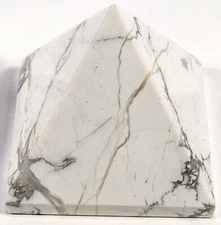 2" White Howlite Howelite Pyramid Polished Natural Gemstone Mineral China (1PC)