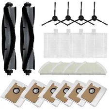 For AIRROBO T20+ Vacuum Cleaner Main Side Brush Filter Wipe Dust Bag Replacement