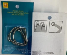 EZ QUILTING #88139 DNKL-NICKEL METAL D RINGS- 1.25 INCH-(4PCS)