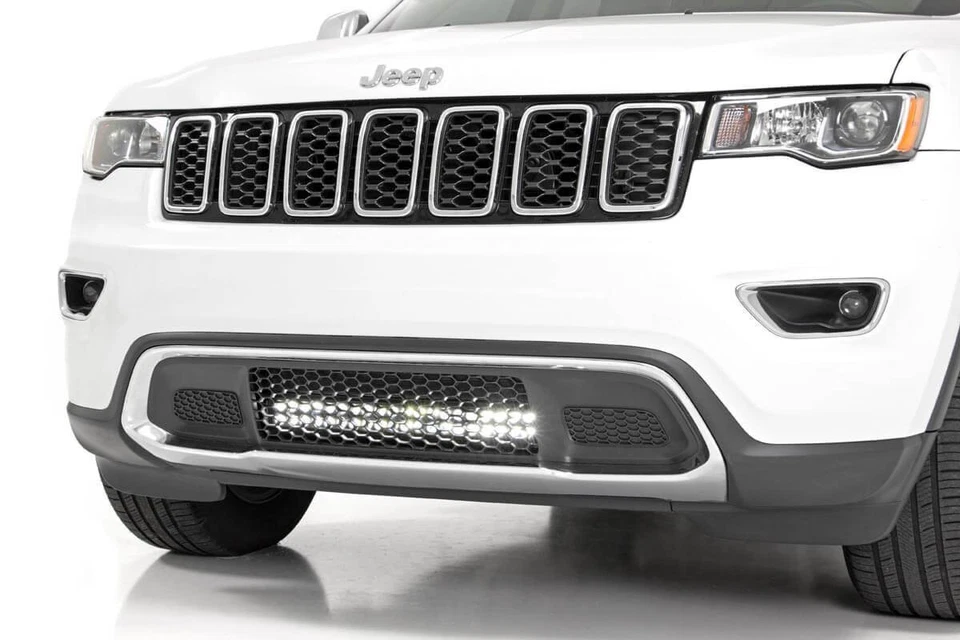 Kit de parachoques LED negro Rough Country para Jeep Grand Cherokee 20" con ámbar DRL 11-20 Foto 4 de 4