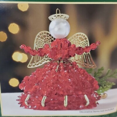 (NEW) 4'' Holiday Time Safety Pin Birthstone Angel Ornament Kit JULY Ruby 1960-07