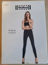 Wolford BLACK Velour Leggings, US 36