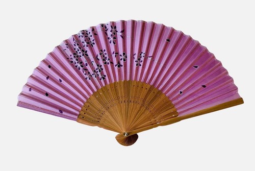 New Handmade Silk Bamboo Printing Party Hand Held Folding Dance Fan - Picture 21 of 26
