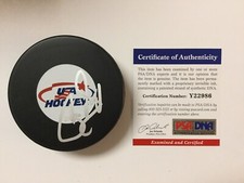 Phil Housley Signed Autographed Team USA U.S.A Hockey Puck PSA DNA COA a