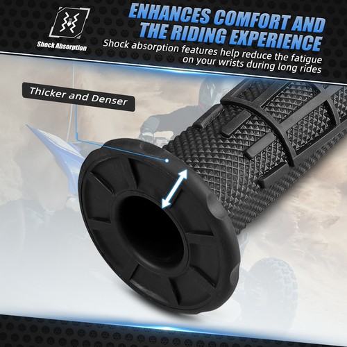 Rubber Hand Grip 7/8" Handlebar For Polaris Sportsman 850 800 700 600 570 Black - Picture 5 of 7