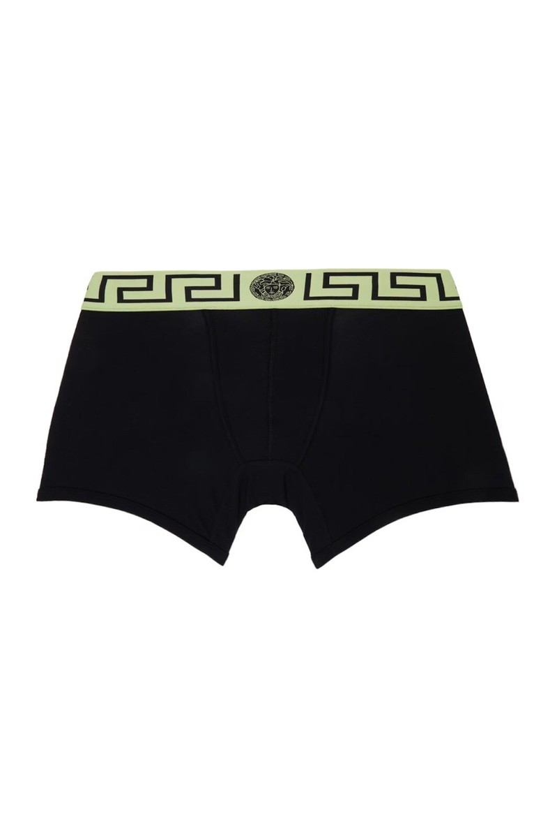 Versace メンズ　ショーツ　52サイズ　コレクションピース NWT Versace Mens Greca Border Trunk Brief Black Neon Green Size 4
