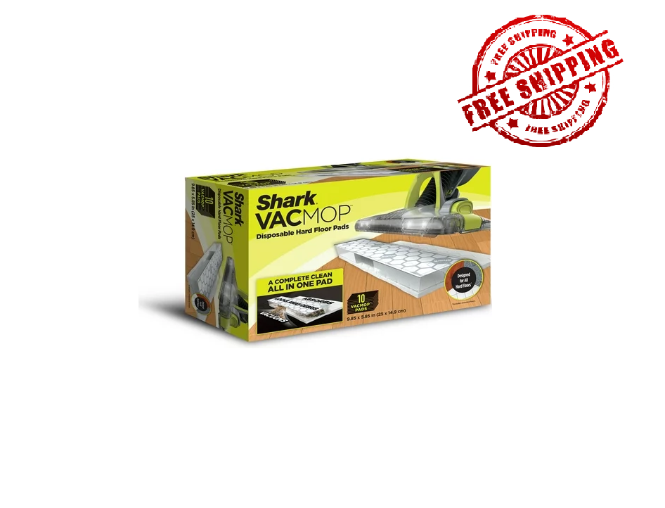 Shark VACMOP Disposable Hard Floor Vacuum and Mop Pad Refills 10 CT, VMP16