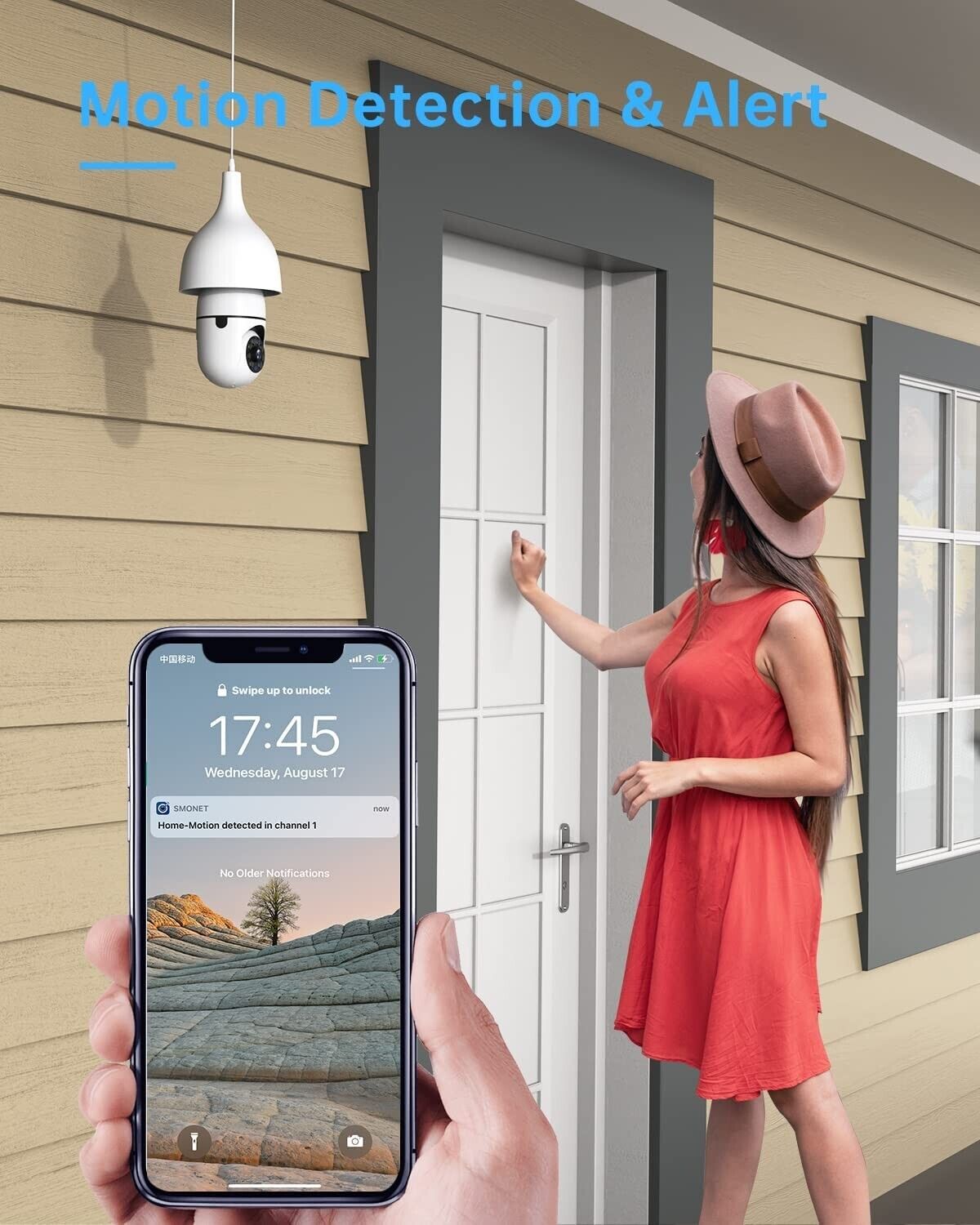 Light Bulb Security Camera Outdoor 2.4G WiFi ,1080P Smart Screw in Light - Picture 7 of 7
