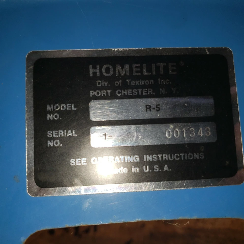 CUBIERTA CINTURÓN ROTILLER HOMELITE R5 VINTAGE MODELO ETIQUETA IDENTIFICACIÓN PIEZA Foto 3 de 4