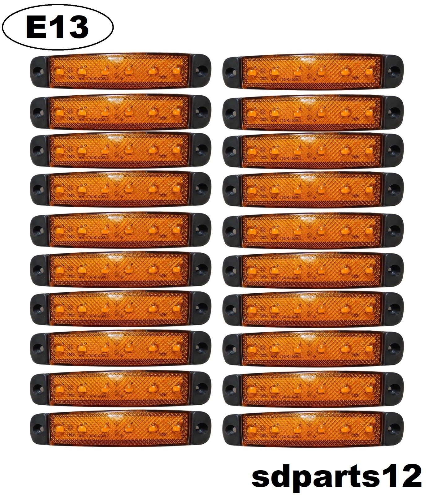 Feux de Gabarit Camion LED Orange 24V Haute Luminosité pour Châssis Remorques