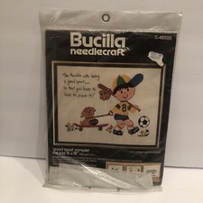 Bucilla Crewel Needlecraft Kit - GOOD SPORT SAMPLER - 48555 Vintage Sealed New