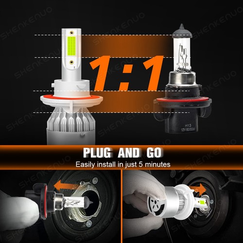 For GMC Yukon XL 1500 2007-14 4PC 8000K Blue LED Headlight + Fog Bulbs Plug&Play - Picture 8 of 15