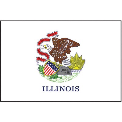 ANNIN FLAGMAKERS 141460 Illinois State Flag,3x5 Ft 2NEJ4